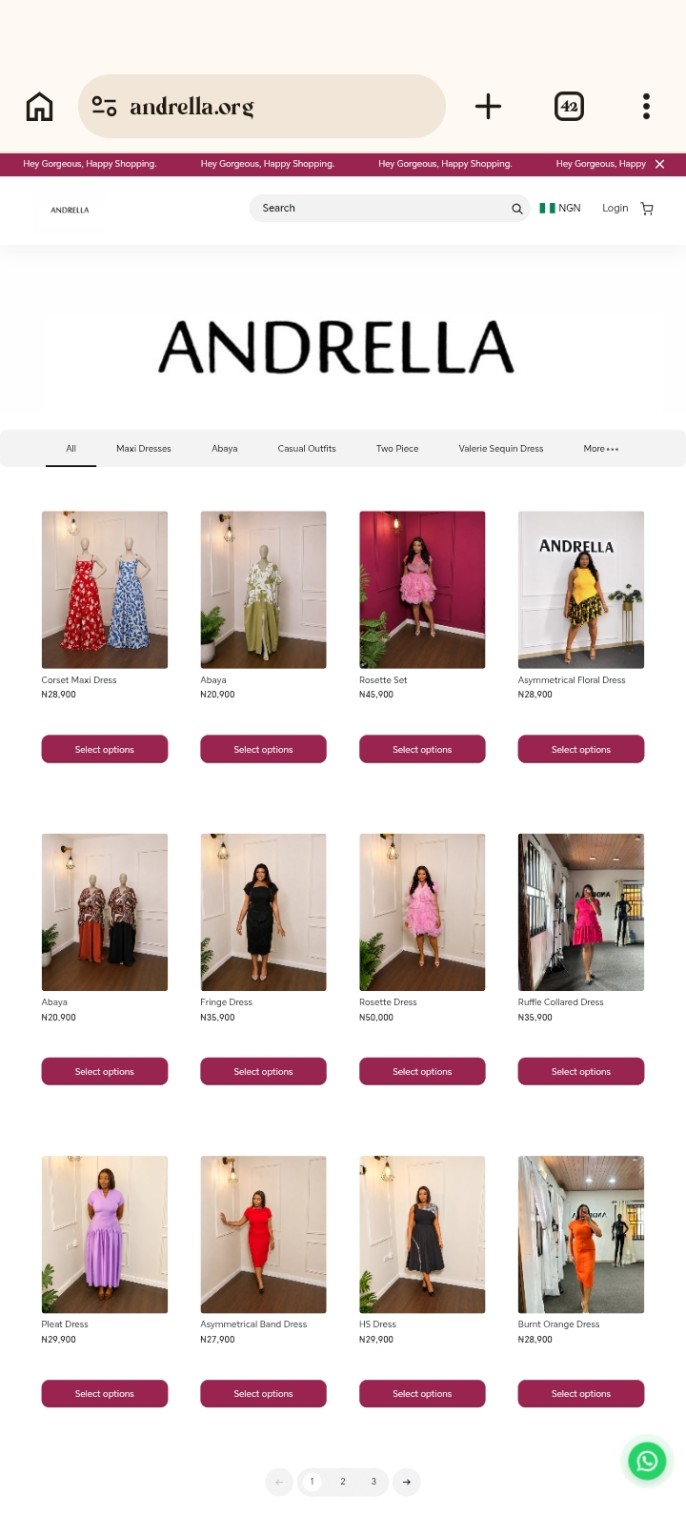 Andrella website screenshot